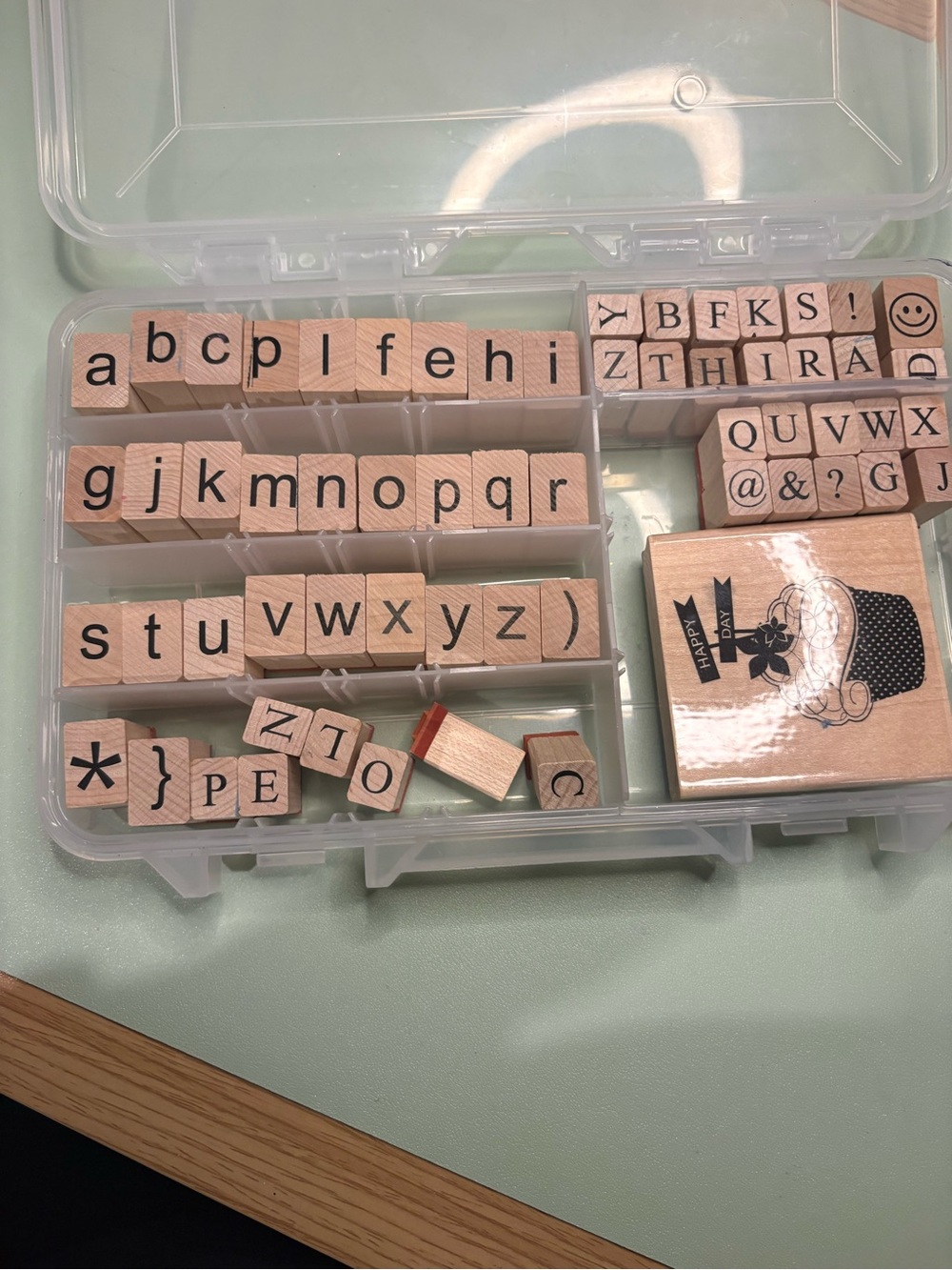Wooden Alphabet Stamp Set - Natural Wood Letter Stamps